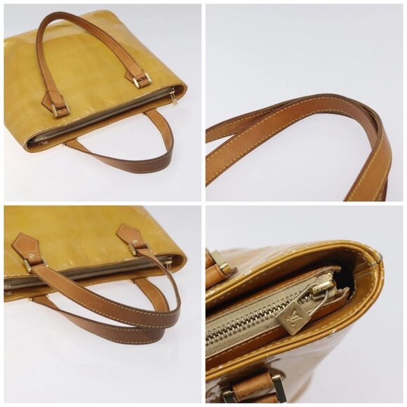 LOUIS VUITTON Monogram Vernis Houston Hand Bag Beige M91004 LV Auth th6217 - Picture 16 of 16